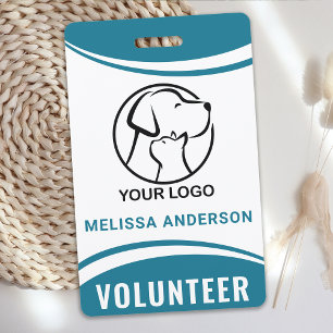 Custom Logo Name Professional Volunteer ID Badge