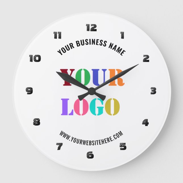 Custom Logo Name Promotional Personalised Colours Large Clock (Front)