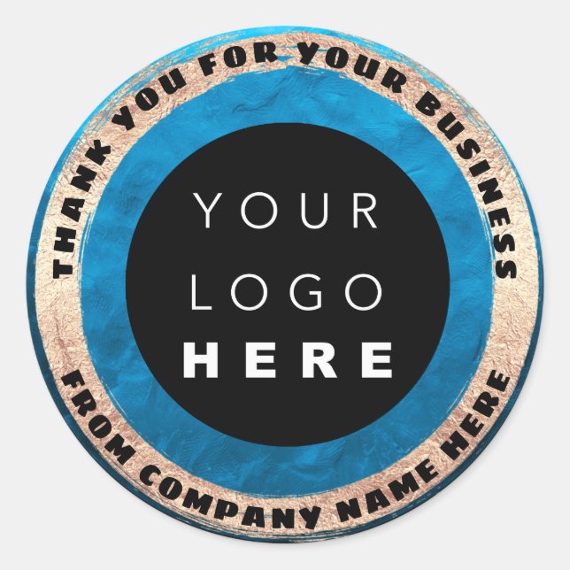  Custom Logo Name Seal Gold Blue Logo Cake Sweets (Front)