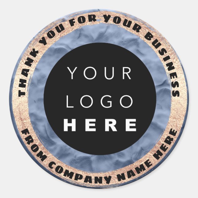  Custom Logo Name Seal Golden Blue Logo Cake Sweet (Front)