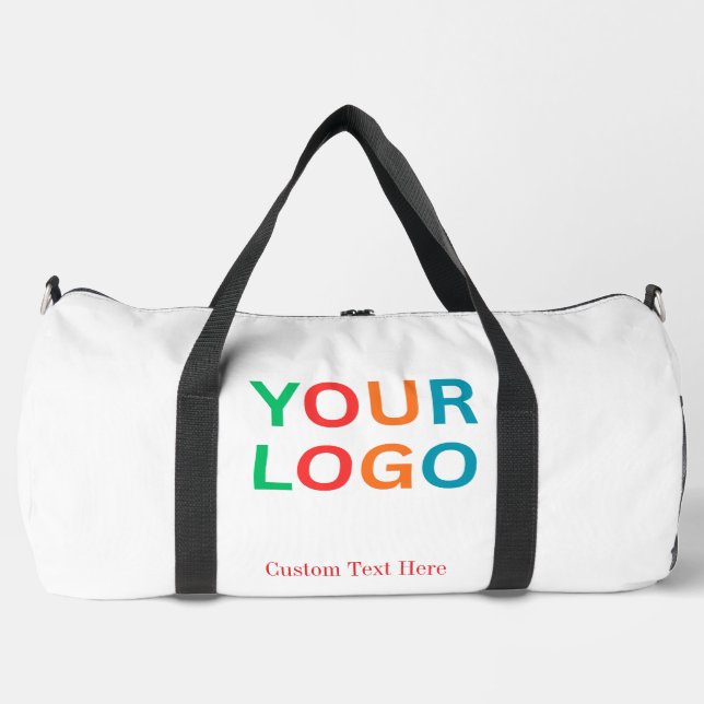 Custom Logo & Name Stylish Duffle Bag Design (Front)