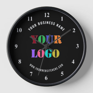 Custom Logo Name Text Wall Clock - Your Colours