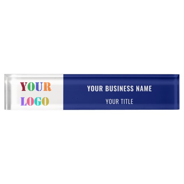 Custom Logo Name Title Desk Name Plate Your Colour (Front)