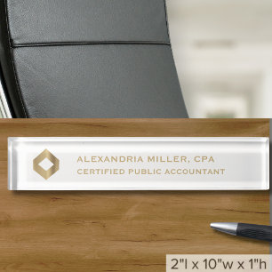 Custom Logo Name Title Professional Nameplate
