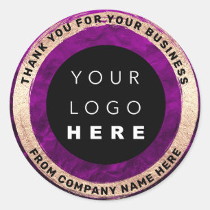 Custom Logo Name Web Seal Gold Frame Purple