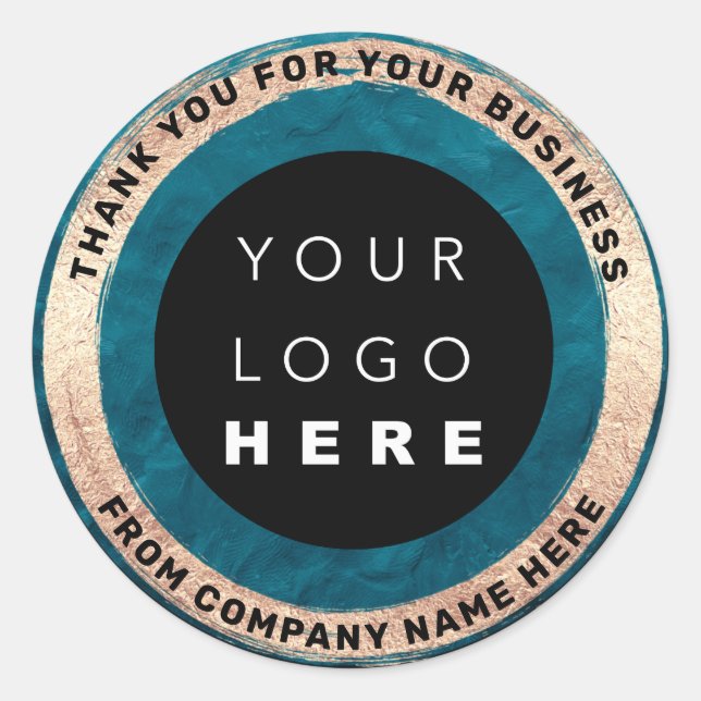  Custom Logo Name Web Seal Gold Teal (Front)