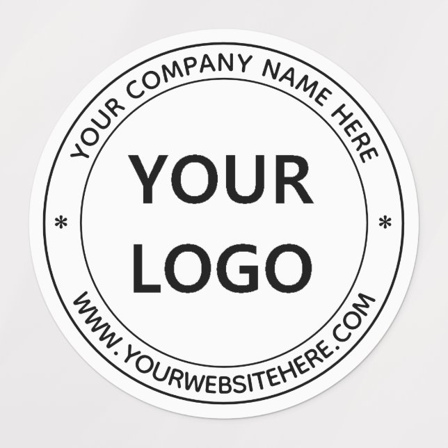 Custom Logo Name Website Business Round Labels (Design 1)