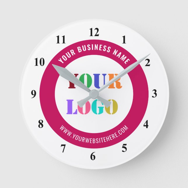 Custom Logo Name Website Clock - Choose Colours (Front)