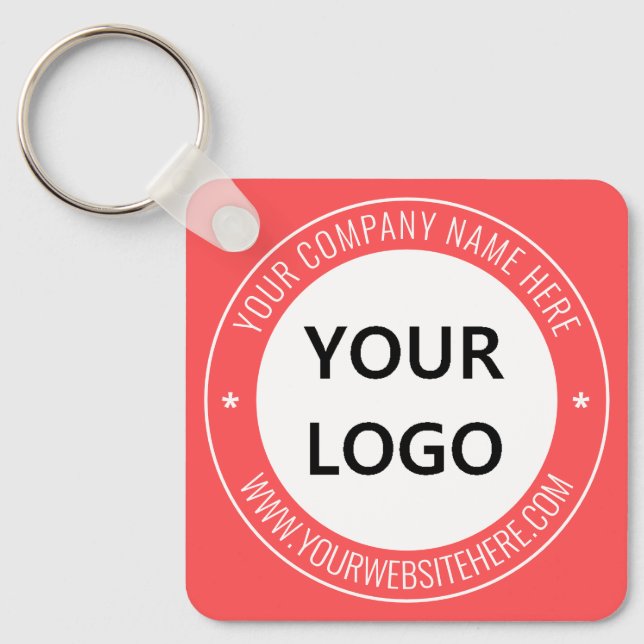 Custom Logo Name Website Keychain Your Colours (Front)