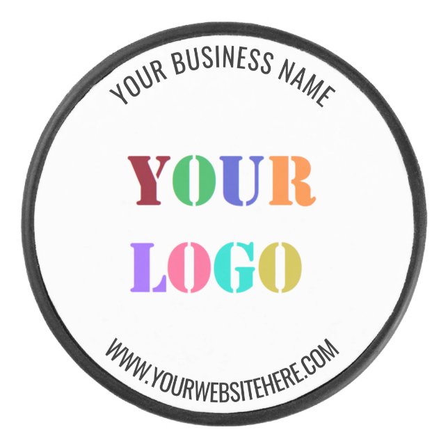Custom Logo Name Website Personalized Hockey Puck (Front)