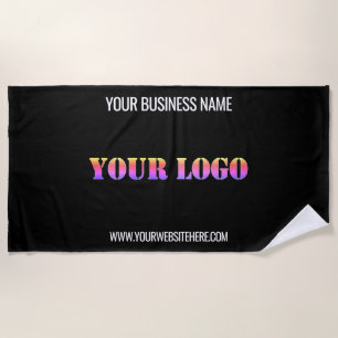 Custom Logo Name Website Promotional Personalised Beach Towel