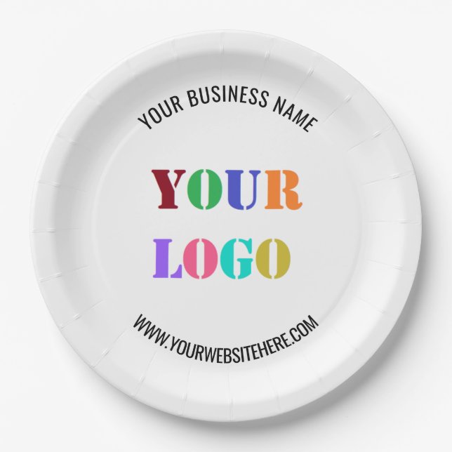 Custom Logo Name Website Promotional Personalised Paper Plate (Front)