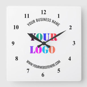 Custom Logo Name Website Promotional Personalised  Square Wall Clock