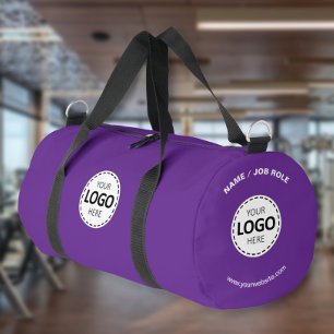 Custom Logo/ Name/ Website Purple Gym Duffle Bag