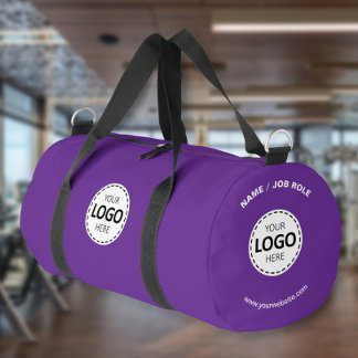 Custom Logo/ Name/ Website Purple Gym Duffle Bag