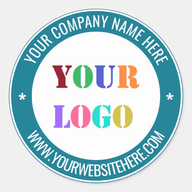 Custom Logo Name Website Text Sticker Your Colours (Front)