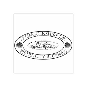 Custom Logo Nautical Oval Return Address Rubber St Stamp