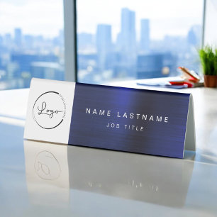 Custom Logo Navy Blue Metallic Professional