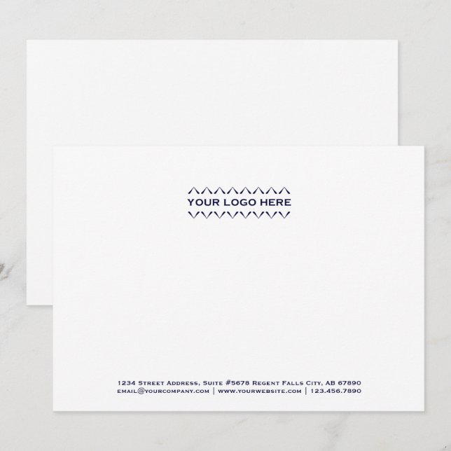 Custom Logo Navy Blue Note Card (Front/Back)