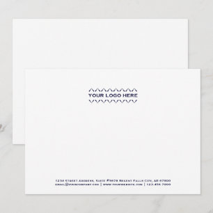 Custom Logo Navy Blue Note Card