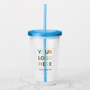 Custom Logo No Minimum With Straw Acrylic Tumbler