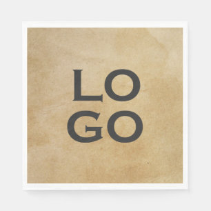 Custom Logo on Rustic Parchment Napkin