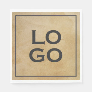 Custom Logo on Rustic Parchment with Frame Napkin