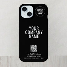 Custom Logo On The Back Social Media QR Code Black