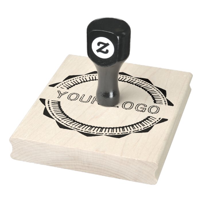 Custom Logo Or Image Large Rubber Stamp Zazzle.co.uk