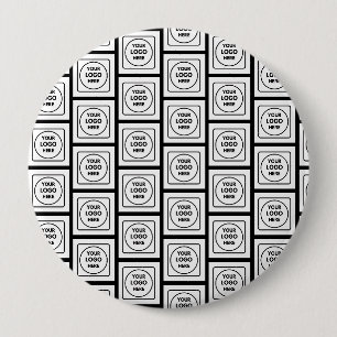 Custom Logo or Image Repeating Pattern Design 10 Cm Round Badge