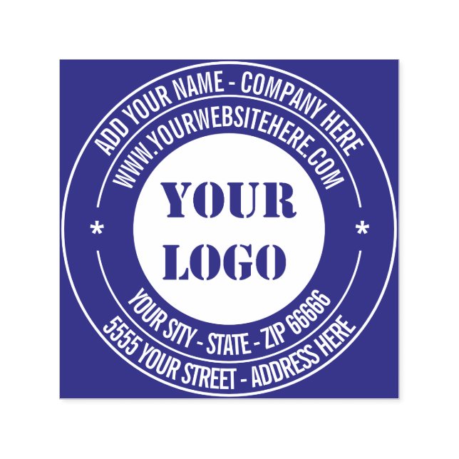 Custom Logo or Photo Address Colour Stamp Template (Design)