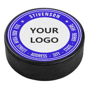 Custom Logo or Photo and Text Hockey Puck Template