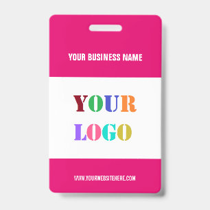 Custom Logo or Photo and Text Name Business Badge ID Badge