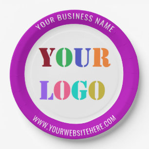Custom Logo or Photo and Text Paper Plates Example