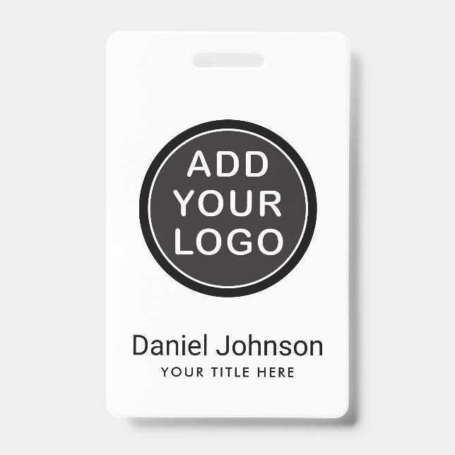 Custom logo or photo employee name title id badge (Front)