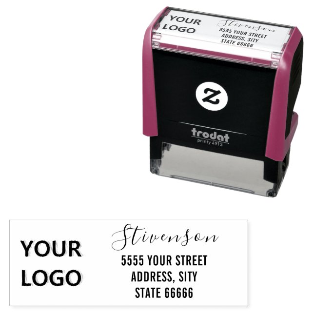Custom Logo or Photo Return Address Stamp Example (In Situ)