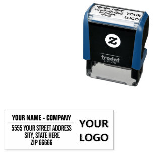 Custom Logo or Photo Return Address Stamp Template