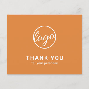 Custom Logo Orange Budget Thank You Card