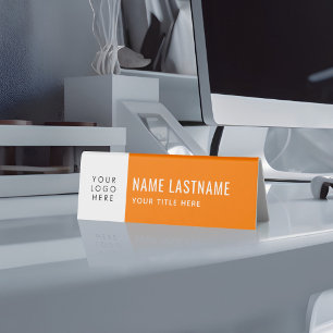 Custom Logo Orange Simple Minimalist Name Title