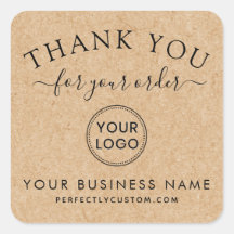 Custom logo order thank you Kraft paper look