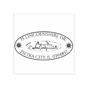 Custom Logo Oval Return Address Rubber Stamp