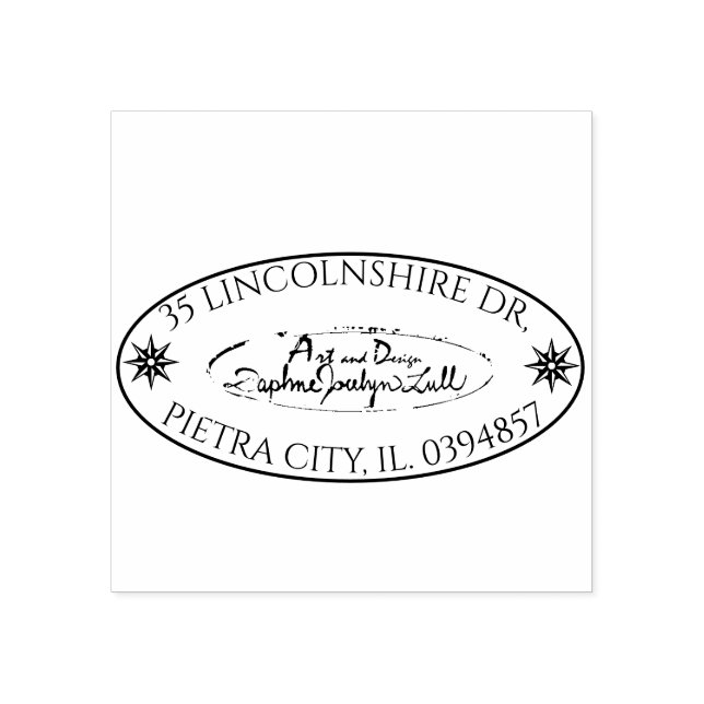 Custom Logo Oval Return Address Rubber Stamp (Imprint)