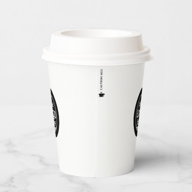 Custom Logo Paper Cup with "Caution Hot" (Right)