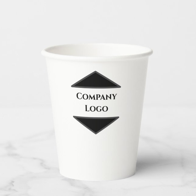 Custom Logo Paper Cups – 8 oz & 12 oz Options  (Front)