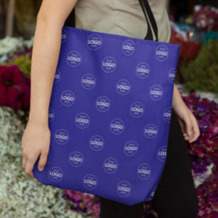 Custom Logo Pattern Blue Promotional Tote Bag