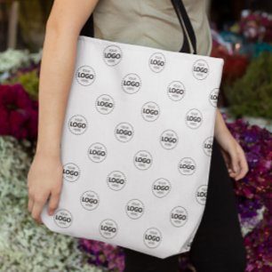 Custom Logo Pattern White Promotional Tote Bag