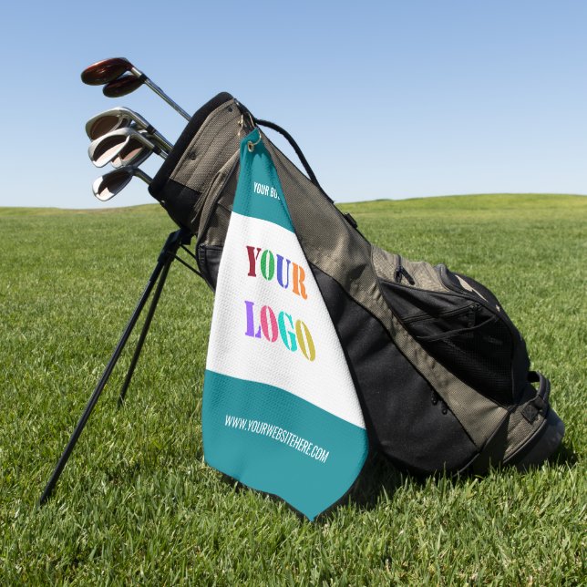 Custom Logo Photo and Text Golf Towel Your Colours (Green)