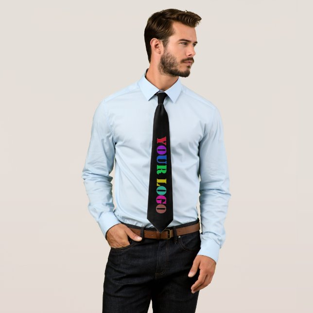 Custom Logo Photo Business Neck Tie - Your Colors (In Situ)