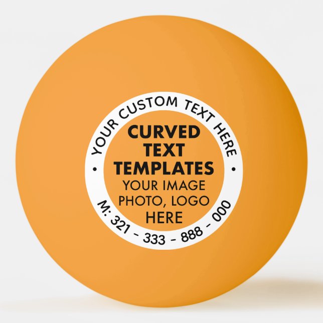 Custom Logo Photo Curved Text GLOW Ping Pong Ball (Front)