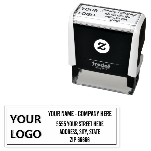 Custom Logo Photo Name Address Self-inking Stamp (In Situ)